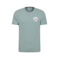 Pale Green - Front - Mountain Warehouse Mens Padstow Printed Organic T-Shirt