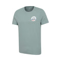 Pale Green - Side - Mountain Warehouse Mens St Davids Printed Organic T-Shirt