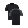 Black - Front - Mountain Warehouse Mens Rash Guard (Pack of 2)