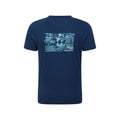 Navy - Back - Mountain Warehouse Mens Penzance Printed Organic T-Shirt