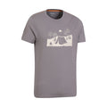 Grey - Back - Mountain Warehouse Mens Camping Sketch Organic T-Shirt