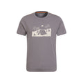 Grey - Front - Mountain Warehouse Mens Camping Sketch Organic T-Shirt