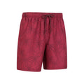 Burgundy - Side - Mountain Warehouse Mens Palm Leaf Swim Shorts