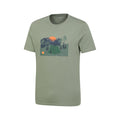 Green - Side - Mountain Warehouse Mens Camping Organic T-Shirt