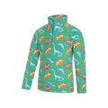 Green - Side - Mountain Warehouse Childrens-Kids Pursuit Dinosaur Skeleton Half Zip Fleece Top