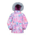 Bright Pink - Front - Mountain Warehouse Childrens-Kids Ranger Abstract Water Resistant Jacket