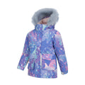 Lilac - Side - Mountain Warehouse Childrens-Kids Ranger All-Over Print Water Resistant Jacket