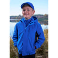 Bright Blue - Front - Mountain Warehouse Childrens-Kids Cannonball 3 in 1 Waterproof Jacket