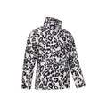 Cream - Side - Mountain Warehouse Childrens-Kids Endeavour Leopard Print Half Zip Fleece Top