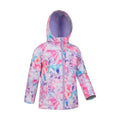 Bright Pink - Lifestyle - Mountain Warehouse Childrens-Kids Patterned Water Resistant Soft Shell Jacket