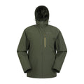 Green - Front - Mountain Warehouse Mens Brisk Extreme Colour Block Waterproof Jacket