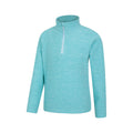 Turquoise - Side - Mountain Warehouse Childrens-Kids Snowdonia Half Zip Fleece Top