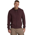 Burgundy - Side - Animal Mens Woody Organic Zipped Hoodie