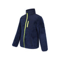 Navy - Side - Mountain Warehouse Childrens-Kids Cosy Recycled Sherpa Fleece Jacket