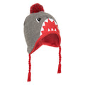 Grey - Back - Mountain Warehouse Childrens-Kids Trapper Shark Hat And Gloves Set