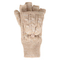 Beige - Front - Mountain Warehouse Womens-Ladies Faux Fur Lined Fingerless Gloves