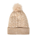 Beige - Side - Mountain Warehouse Womens-Ladies Pom Pom Faux Fur Lined Beanie