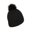 Black - Lifestyle - Mountain Warehouse Womens-Ladies Pom Pom Faux Fur Lined Beanie