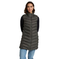 Dark Khaki - Side - Animal Womens-Ladies Padded Longline Gilet