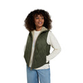 Khaki Green - Side - Animal Womens-Ladies Borg Lined Gilet