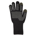 Black - Back - Mountain Warehouse Mens Gripped Waterproof Knitted Winter Gloves