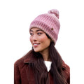 Pink - Side - Animal Womens-Ladies Mia Ombre Lined Beanie