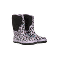 Lilac - Front - Mountain Warehouse Childrens-Kids Puddle Leopard Print Mucker Boots