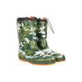 Khaki Green - Front - Mountain Warehouse Childrens-Kids Camo Winter Wellington Boots