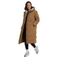 Tan - Back - Animal Womens-Ladies Cocoon Borg Lined Padded Jacket