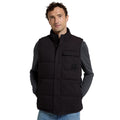 Black - Front - Animal Mens Fistral Quilted Borg Lined Gilet