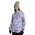 Light Pink - Front - Animal Womens-Ladies Tignes Printed Ski Jacket