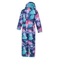 Light Purple - Side - Mountain Warehouse Childrens-Kids Cloud Print Waterproof All In One Snowsuit