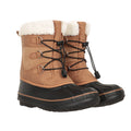 Tan - Side - Mountain Warehouse Childrens-Kids Adaptive Lace Up Snow Boots