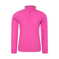 Bright Pink - Front - Mountain Warehouse Childrens-Kids Talus Zip Neck Base Layer Top