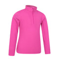 Bright Pink - Back - Mountain Warehouse Childrens-Kids Talus Zip Neck Base Layer Top