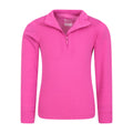 Bright Pink - Side - Mountain Warehouse Childrens-Kids Talus Zip Neck Base Layer Top