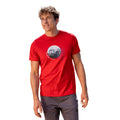 Red - Close up - Mountain Warehouse Mens Adventure Begins Organic Cotton T-Shirt