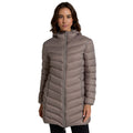 Taupe - Front - Animal Womens-Ladies Frankie Longline Padded Jacket