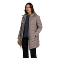 Taupe - Side - Animal Womens-Ladies Frankie Longline Padded Jacket