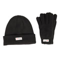 Black - Front - Mountain Warehouse Childrens-Kids Thinsulate Fleece Beanie & Gloves Set