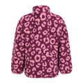 Pink - Back - Mountain Warehouse Childrens-Kids Ember Leopard Print Borg Fleece Top