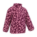 Pink - Side - Mountain Warehouse Childrens-Kids Ember Leopard Print Borg Fleece Top