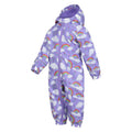 Lilac - Side - Mountain Warehouse Childrens-Kids Spright Rainbow Cloud Waterproof Rain Suit