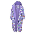 Lilac - Pack Shot - Mountain Warehouse Childrens-Kids Spright Rainbow Cloud Waterproof Rain Suit