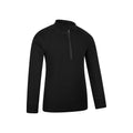 Black - Side - Mountain Warehouse Childrens-Kids Merino Blend Half Zip Base Layer Top