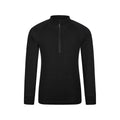 Black - Front - Mountain Warehouse Childrens-Kids Merino Blend Half Zip Base Layer Top