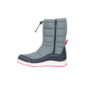 Grey - Pack Shot - Mountain Warehouse Childrens-Kids Frosty Adaptive Fleece Lined Ski Boots - Snow Boots