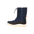 Navy - Pack Shot - Mountain Warehouse Childrens-Kids Frosty Adaptive Fleece Lined Ski Boots - Snow Boots