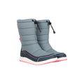 Grey - Front - Mountain Warehouse Childrens-Kids Frosty Adaptive Fleece Lined Ski Boots - Snow Boots