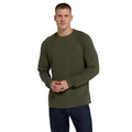 Khaki Green - Front - Animal Mens Jude Waffle Long-Sleeved T-Shirt